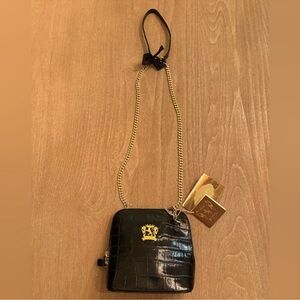 Pratesi Firenze Volterra King Black Real Leather Crossbody Bag Made in Italy NWT